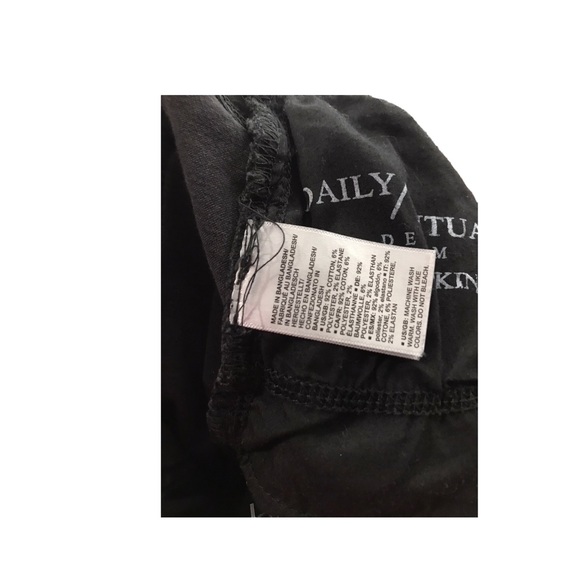 Daily Ritual | Black skinny high rise jeans fringe hem - Picture 8 of 8